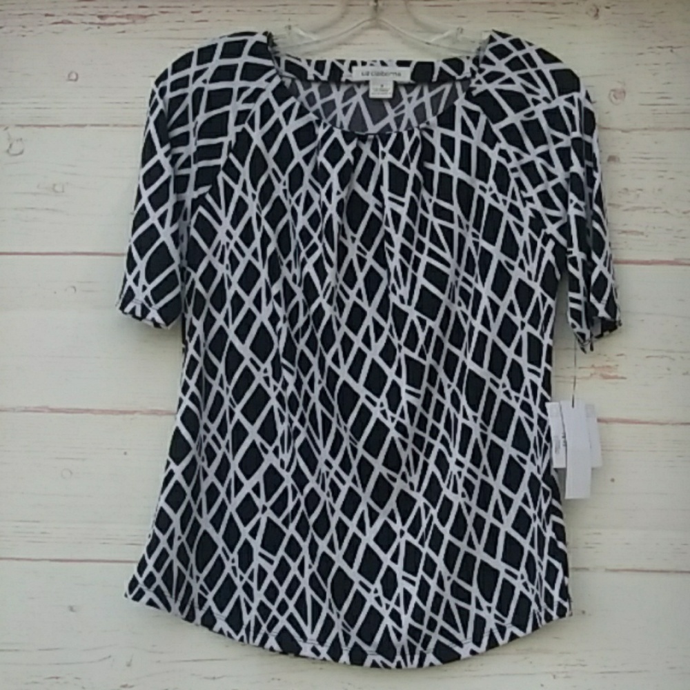Liz Claiborne: Short Sleeve Textured Tee-tall Sz S